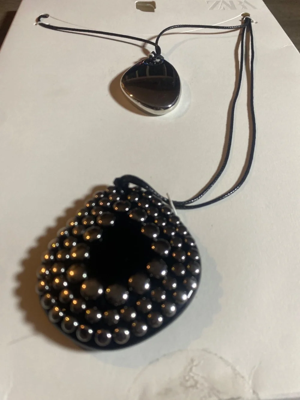 NWT Zara 2-Pack Cord Stud Pendant Necklaces - Picture 8 of 9